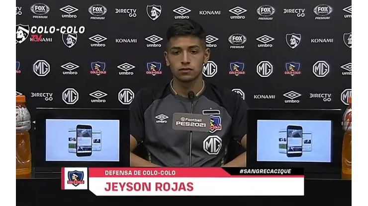 Jeyson Rojas habló en conferencia de prensa | Foto: Captura Colo Colo TV.