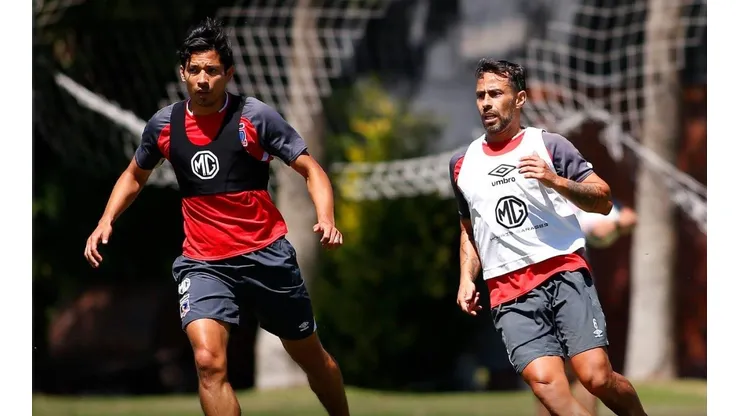Matías y Valdivia entrenando juntos en el Monumental.