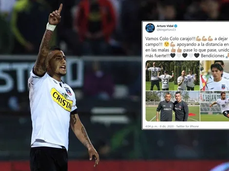 Vidal lanzó una arenga con el corazón apoyando a Colo Colo