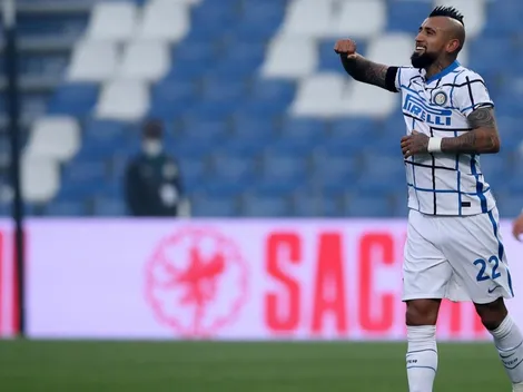 El remate de Vidal en el 2-0 de Inter