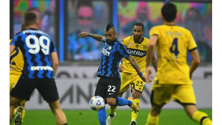 Arturo Vidal en el empate contra Parma
