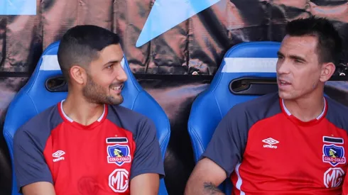Nicolás Blandi junto a Pablo Mouche en Colo Colo.