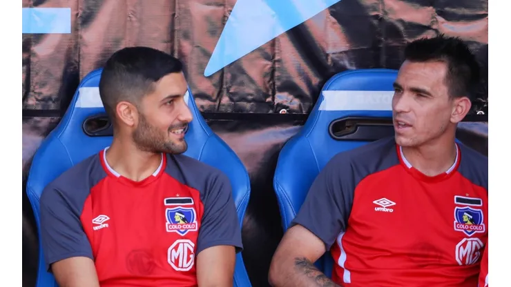 Nicolás Blandi junto a Pablo Mouche en Colo Colo.