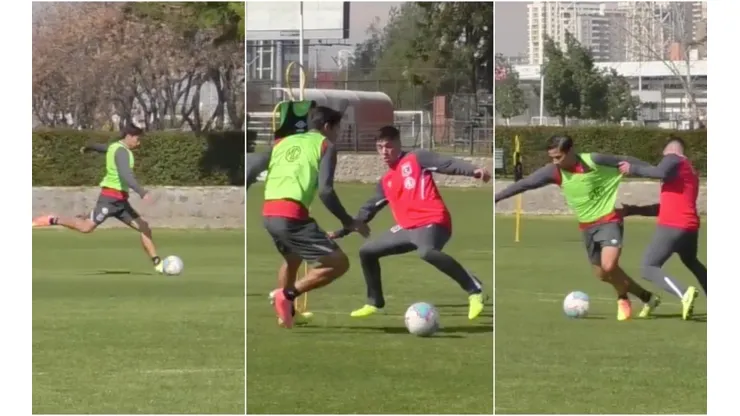 Matías Fernández en el entrenamiento de hoy