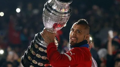 Arturo Vidal celebrando la Copa América