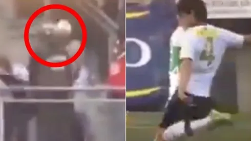 El momento preciso del pelotazo.