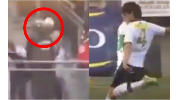 El momento preciso del pelotazo.