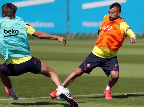 La poderosa foto de Vidal que publicó Barcelona en la práctica de hoy