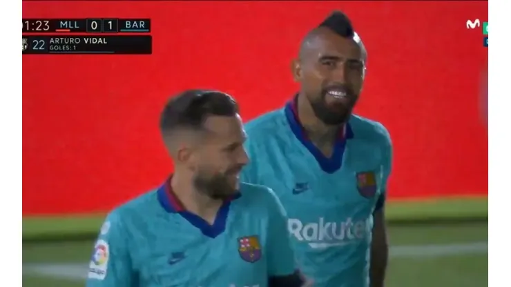 Arturo Vidal puso en ventaja al Barcelona en apenas dos minutos