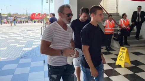 Marcelo y Bruno Barticciotto en el Estadio Monumental.