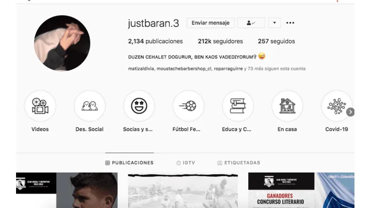 El CSD busca recuperar su cuenta de Instagram