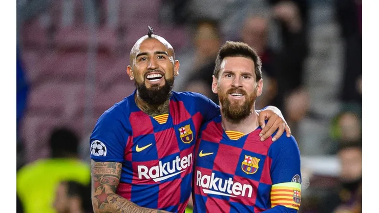 Vidal y Messi en el Barcelona.