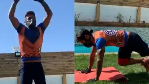 Marcos Bolados entrena con particular atuendo