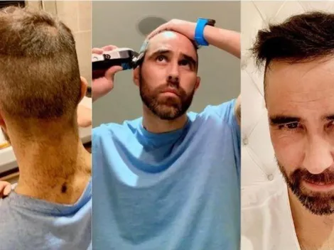 Bravo se la juega y se corta el pelo solo en su casa durante el coronavirus