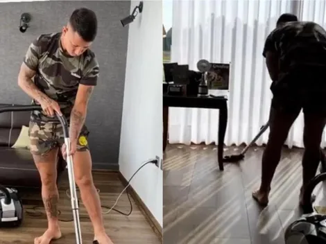 Leo Valencia inventa el "don barredora challenge" y desafía a cuatro jugadores