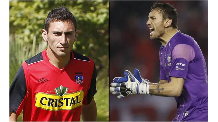 Raúl Olivares con la camiseta de Colo Colo y Jorge Wilstermann