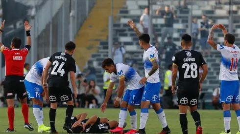 Piero Maza pidiendo asistencia para Blandi