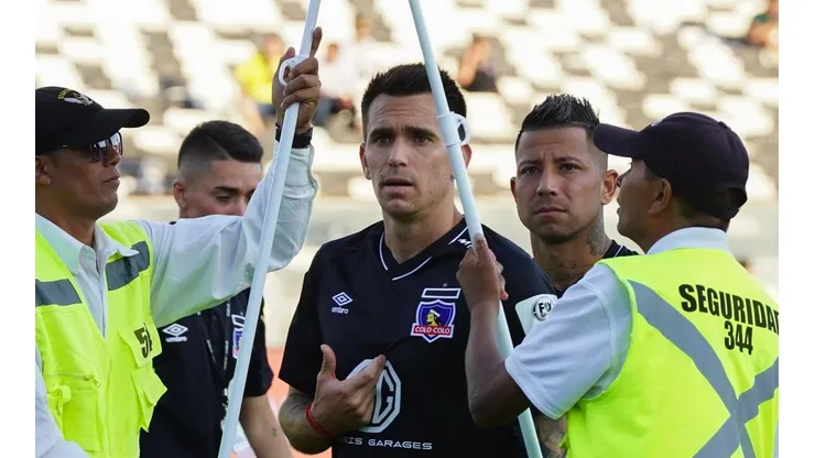 El argentino se fue molesto del Monumental tras la suspensión del partido.