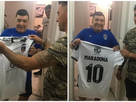 ¡D10S es un albo más! Maradona se puso la 10 del Cacique