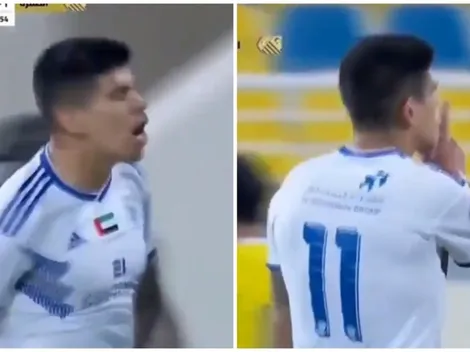 La desafiante señal de Pavez tras anotar en Emirates Árabes