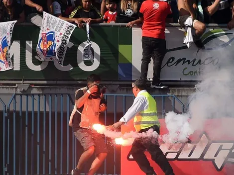 Bengalas y asientos son lanzados en el séctor norte del Germán Becker