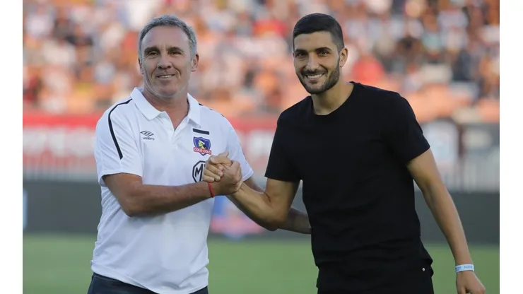 Espina con Blandi en su presentación en el Monumental