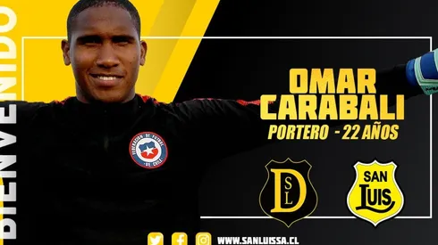 Carabalí llegó a San Luis por todo el 2020 mediante un préstamo