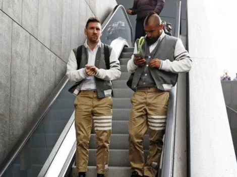 King elegante: Arturo Vidal tira pinta junto a Lionel Messi