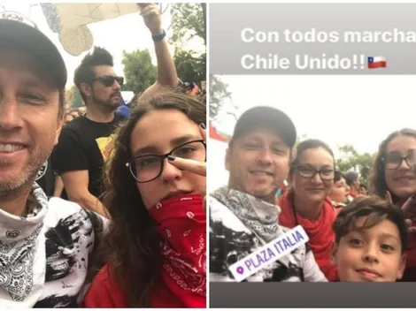 ¿Profesión? Ídolo: Luis Mena salió a marchar en familia: "¡Vamos todavía!"