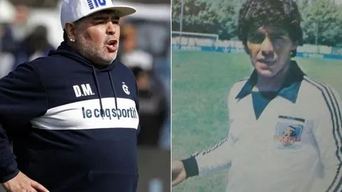 Diego Maradona con la camiseta de Colo Colo