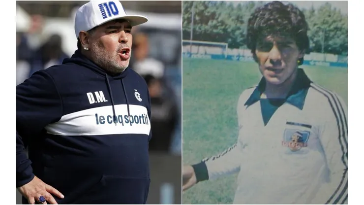 Diego Maradona con la camiseta de Colo Colo