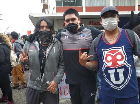 La imagen de la unidad: Hinchas de Colo Colo, la U y la UC protestan juntos