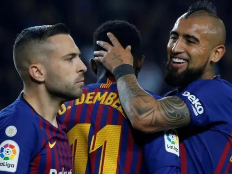 Arturo Vidal se viste de papá con su amigo Dembelé