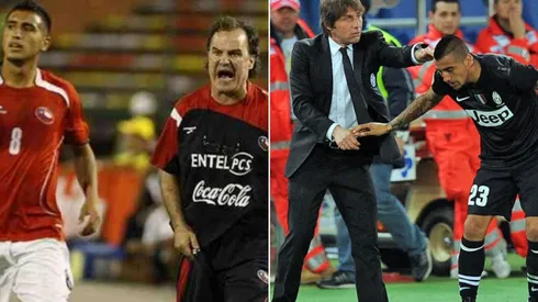 Vidal junto a Bielsa y Conte