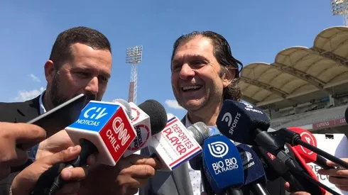 Aníbal Mosa en la presentación del superclásico 186