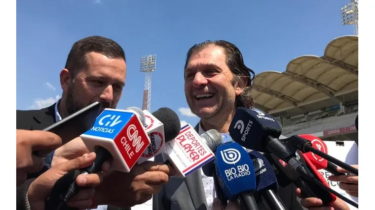 Aníbal Mosa en la presentación del superclásico 186