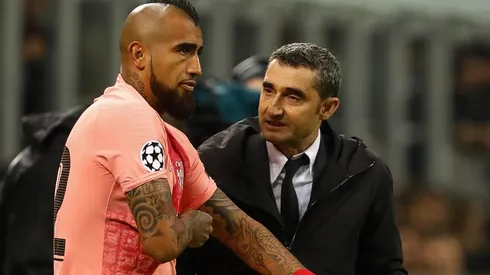 Ernesto Valverde con Arturo Vidal