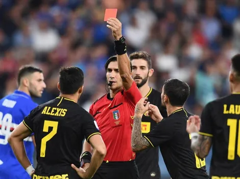 Líderes de la Serie A: Inter de Milán vence a la Sampdoria con doblete y roja de Alexis Sánchez