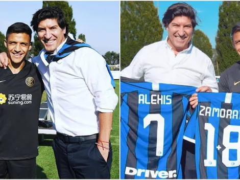 Zamorano visita a Alexis en el Inter e intercambian camisetas