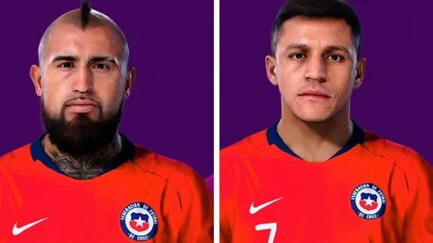Los rostros de Vidal y Alexis en PES 2020