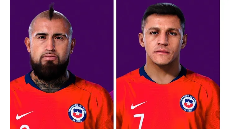 Los rostros de Vidal y Alexis en PES 2020