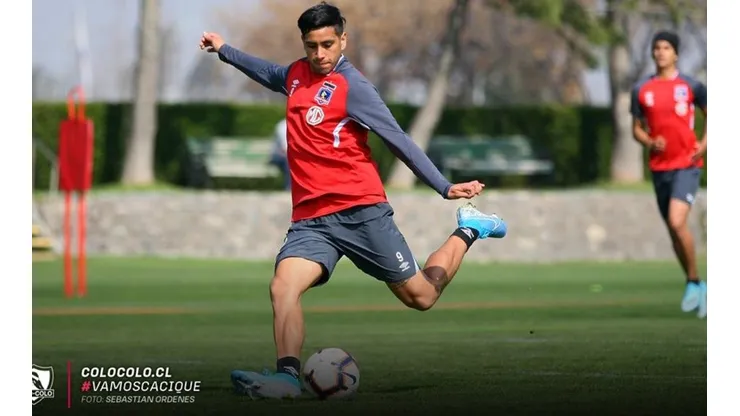 Andrés Vilches en la última práctica de Colo Colo.