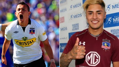 Muñoz y Gaete con la camiseta de Colo Colo