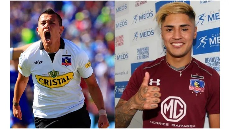 Muñoz y Gaete con la camiseta de Colo Colo