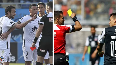 Valdivia y Mouche recibiendo tarjetas