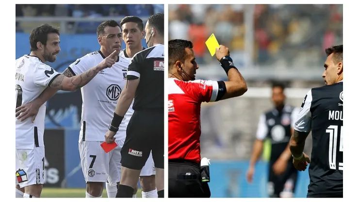 Valdivia y Mouche recibiendo tarjetas
