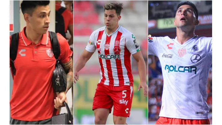 Los colocolinos Meza, Baeza y Delgado en Necaxa
