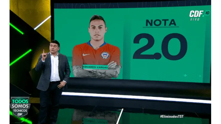 El penal marcó la calificación negativa a Eduardo Vargas
