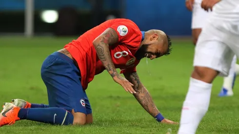 Arturo Vidal al momento de su lesión