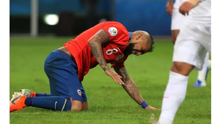 Arturo Vidal al momento de su lesión